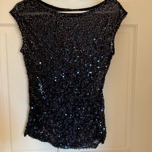 Limited Navy Sequins Top
